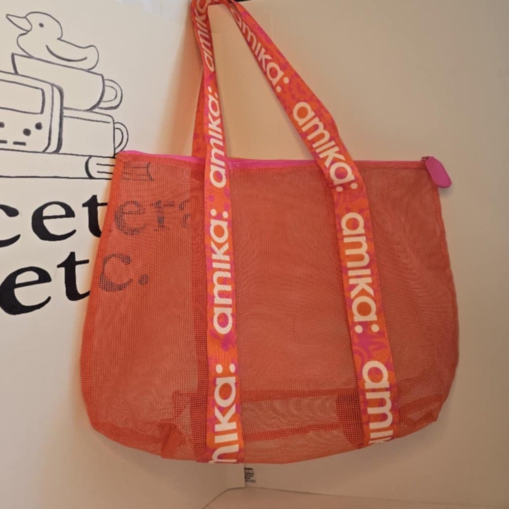 Amika Signature Mesh Bag Logo Handles